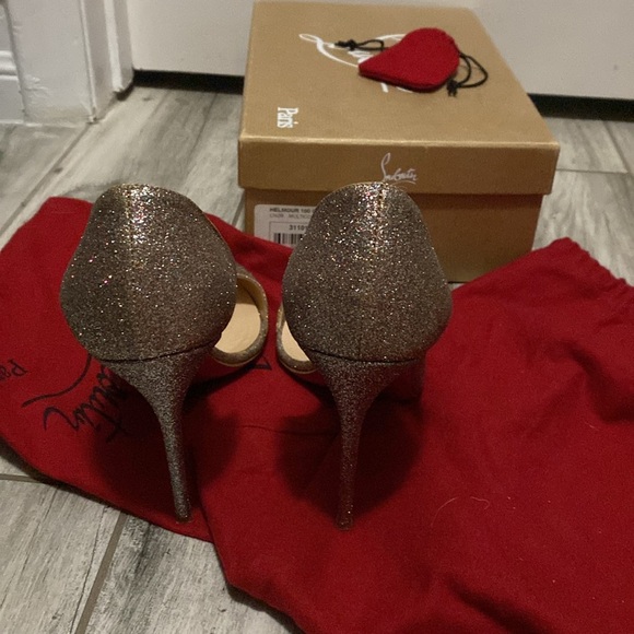 Christian Louboutin Helmour 100 Glitter Mini Pumps Multicolor Size 38 - Picture 8 of 8